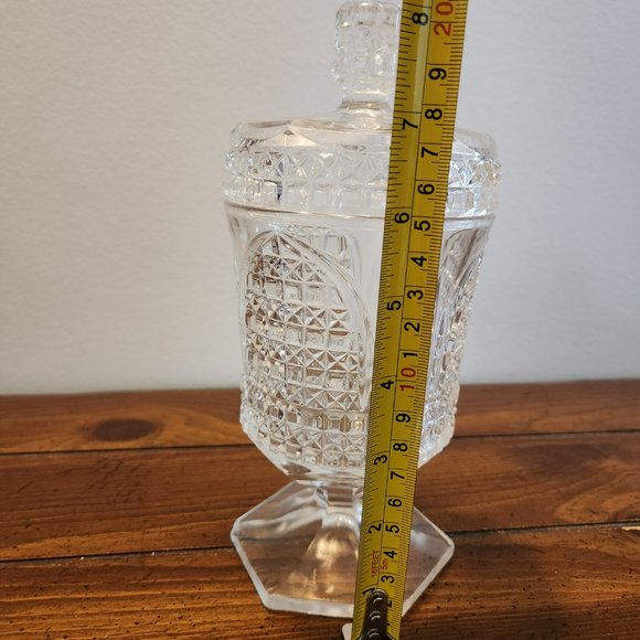Vintage 8.5" Tall Cut Glass Lidded Candy Jar - Picture 7 of 10